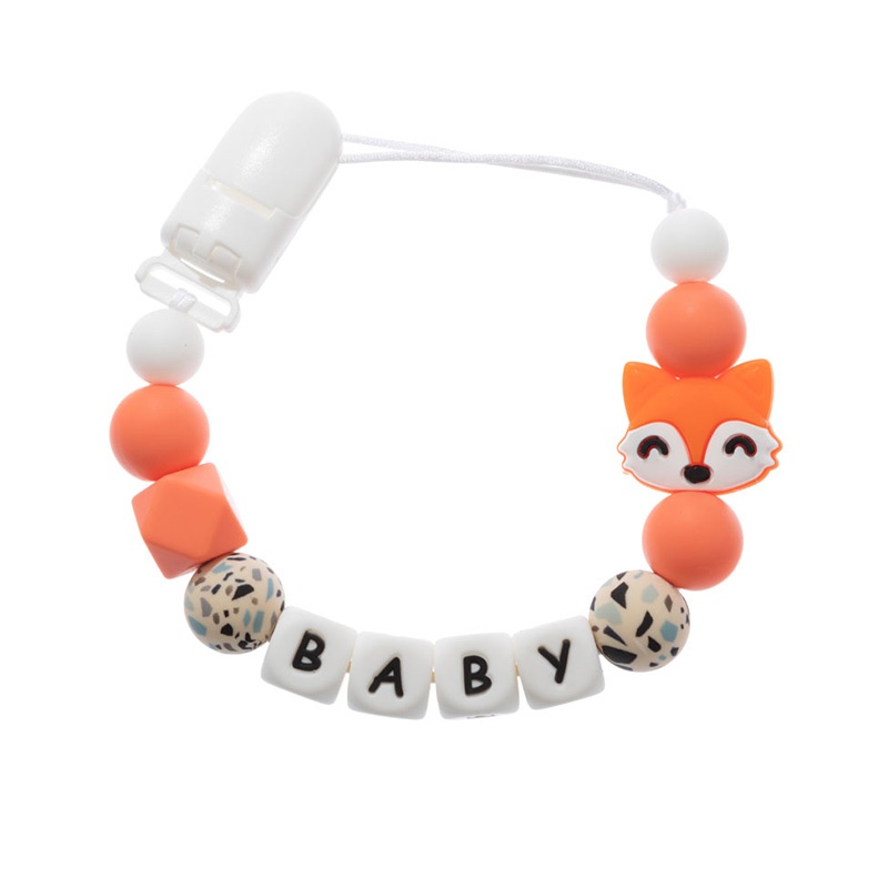 Baby Teethers - Kreskówkowe Personalizowane Imię Ręcznie Robione Klipsy
