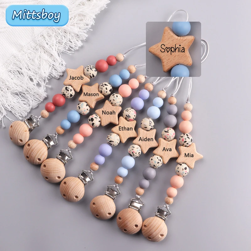 Baby Teethers - Nowa nazwa własna drewniany spersonalizowany łańcuszek