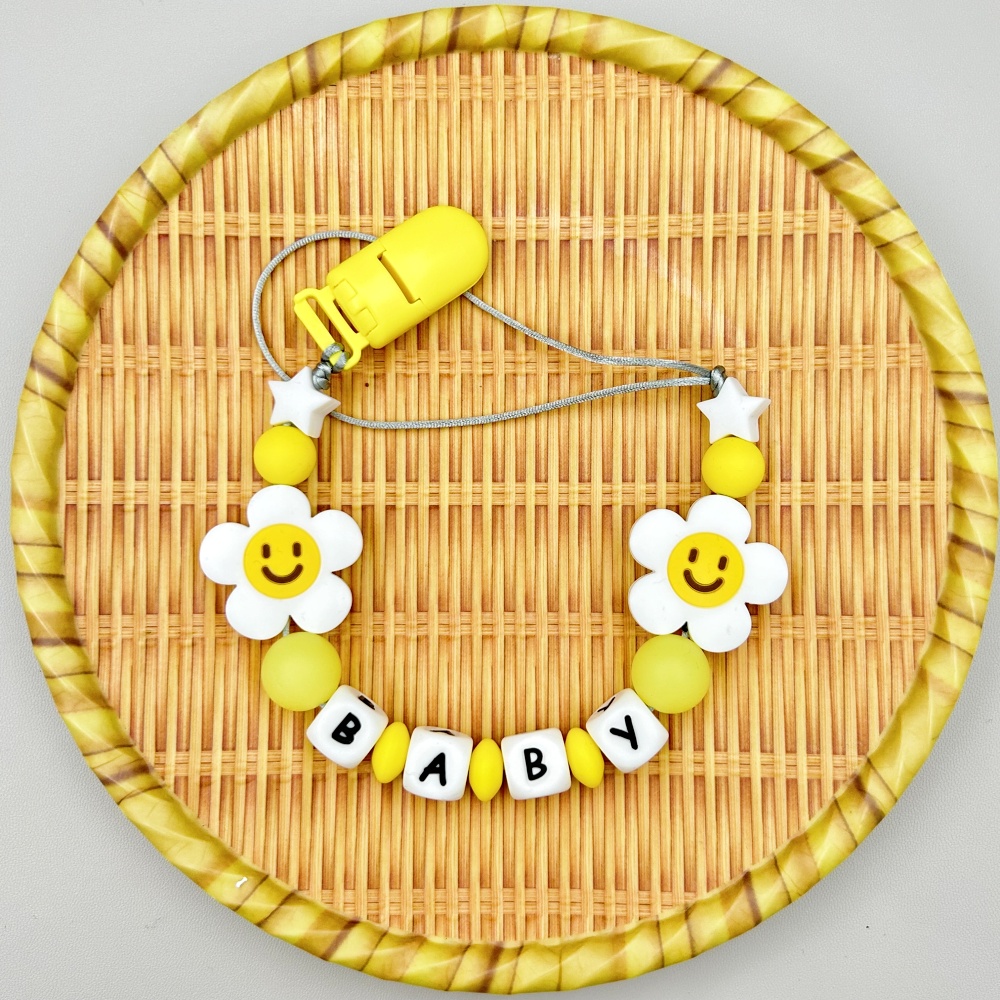 Baby Teethers - Spersonalizowane litery Imię Baby Flower Silikonowe