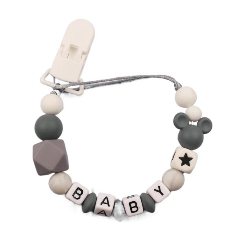 Baby Teethers - Spersonalizowane imię dziecka Silikonowy klips do