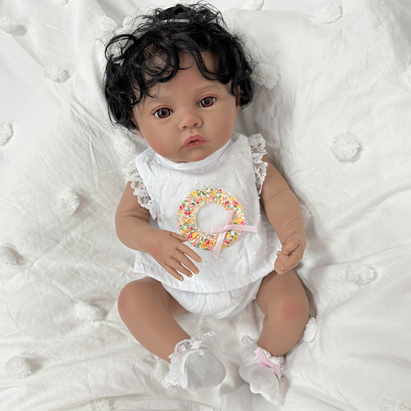 Baby Products For Curly Hair - 19-calowa Lalka Reborn Meadow Dark Skin